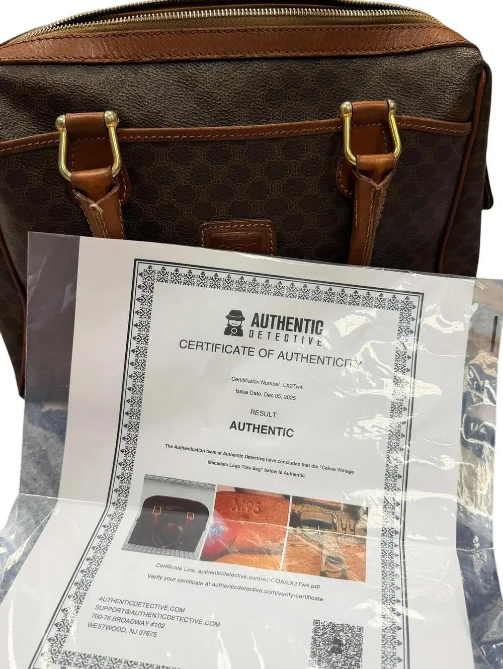 Celine Vintage Macadam Brown Monogram Canvas Leather Trim Zip Satchel Boston Bag